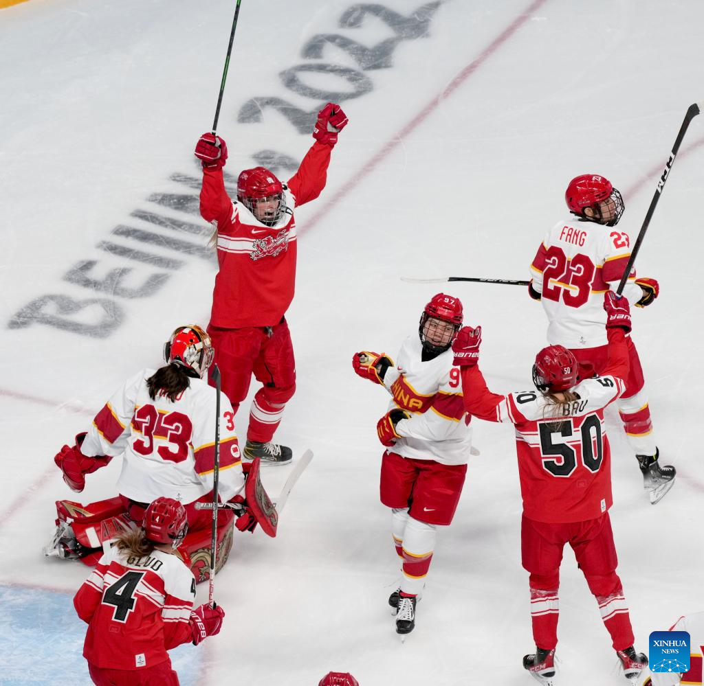 Women's ice hockey preliminary round Group B match: China vs. Denmark