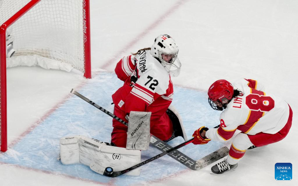 Women's ice hockey preliminary round Group B match: China vs. Denmark