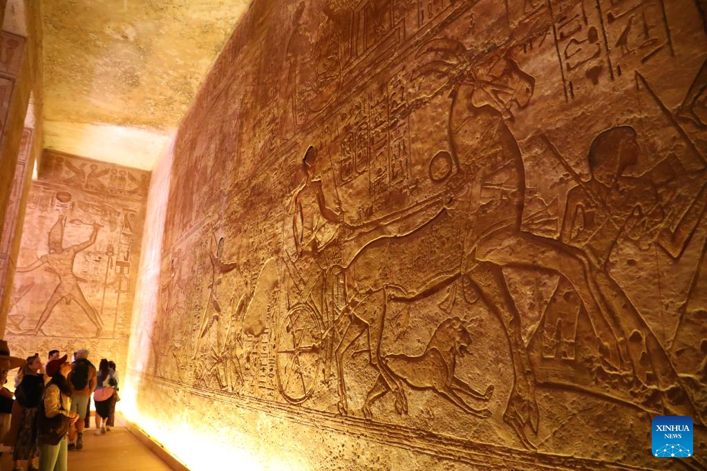 Tourists visit Great Temple of Abu Simbel in Egypt