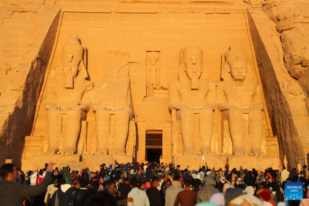 Tourists visit Great Temple of Abu Simbel in Egypt