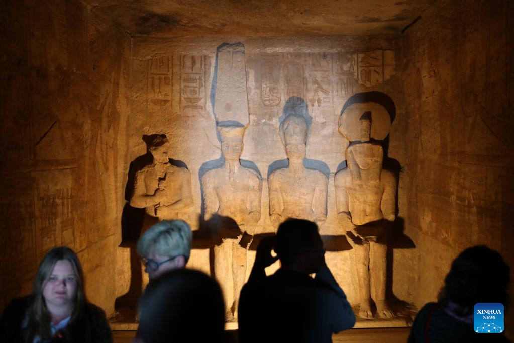 Tourists visit Great Temple of Abu Simbel in Egypt