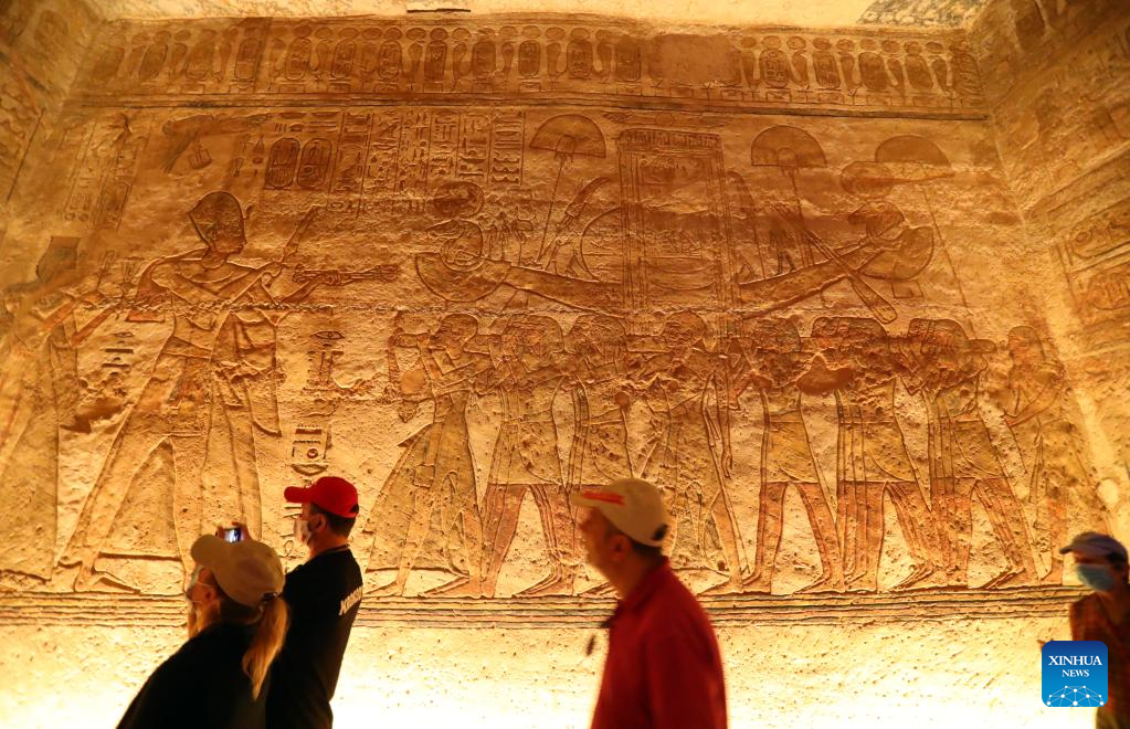 Tourists visit Great Temple of Abu Simbel in Egypt