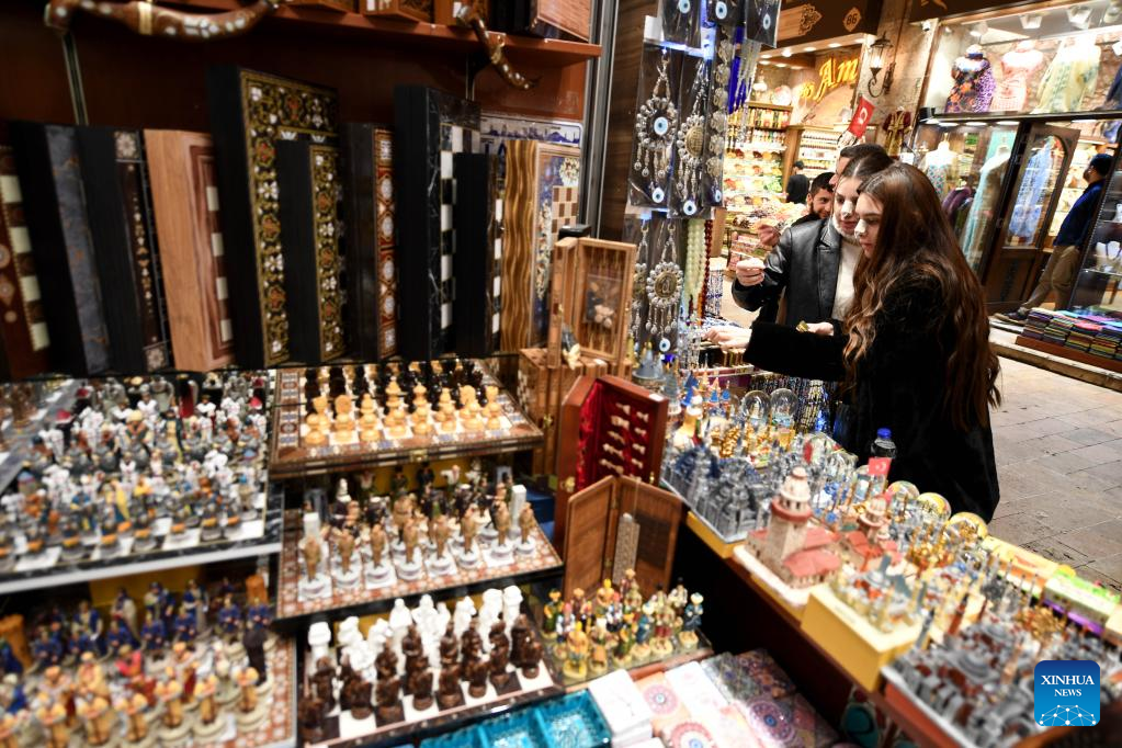 People shop at historical bazaars in Istanbul