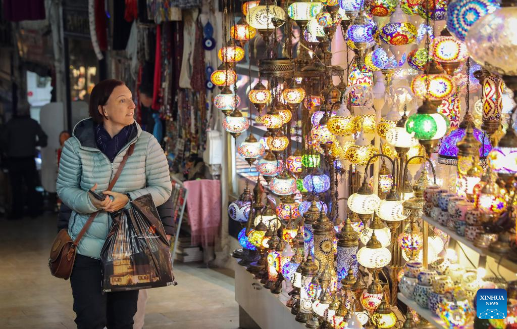 People shop at historical bazaars in Istanbul