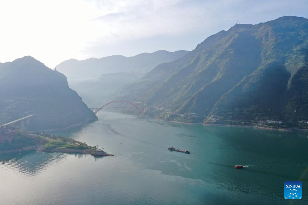 View of Yangtze River in Wushan County, SW China's Chongqing