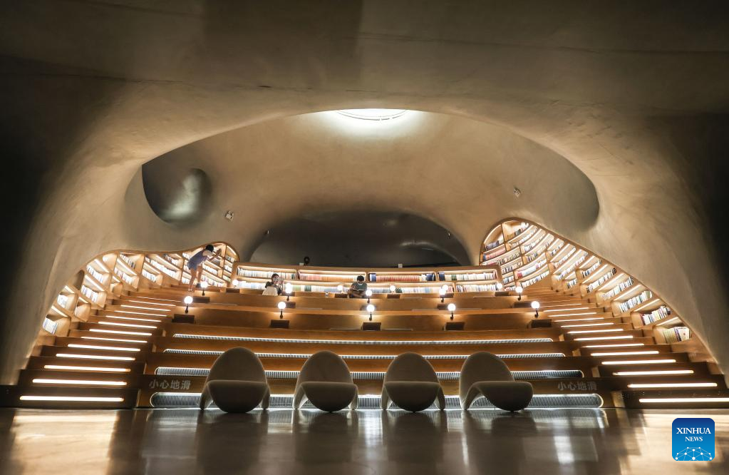 In pics: Wormhole Library in Haikou Bay, S China's Hainan