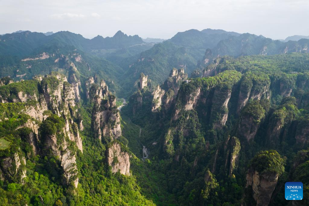 Aerial view of Wulingyuan scenic area in Hunan