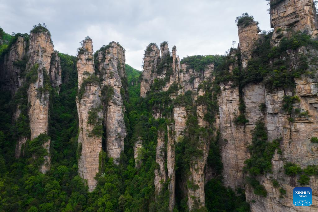 Aerial view of Wulingyuan scenic area in Hunan