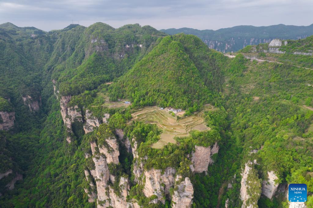 Aerial view of Wulingyuan scenic area in Hunan