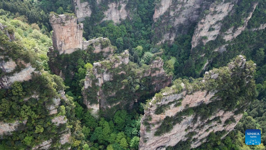 Aerial view of Wulingyuan scenic area in Hunan