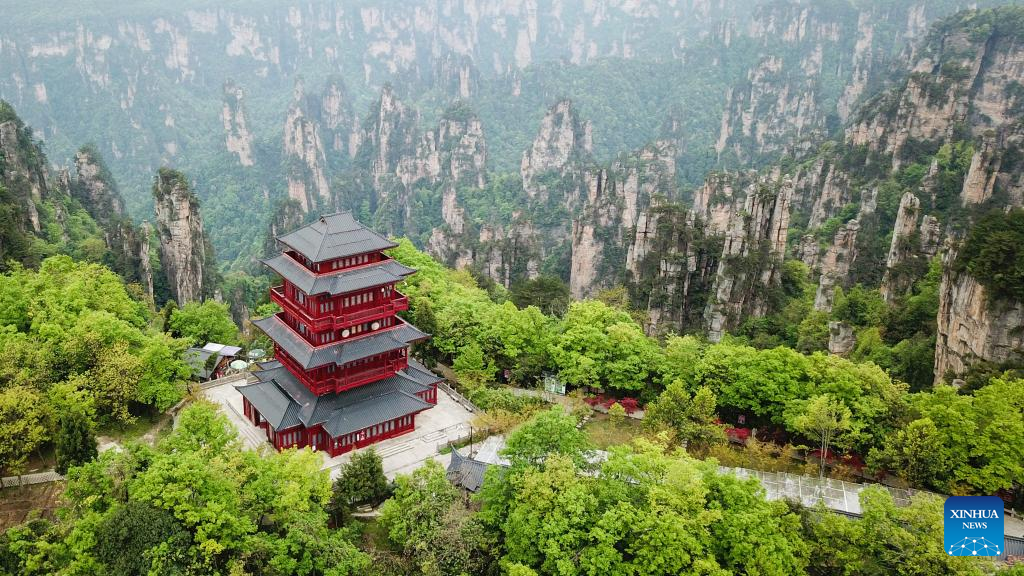 Aerial view of Wulingyuan scenic area in Hunan