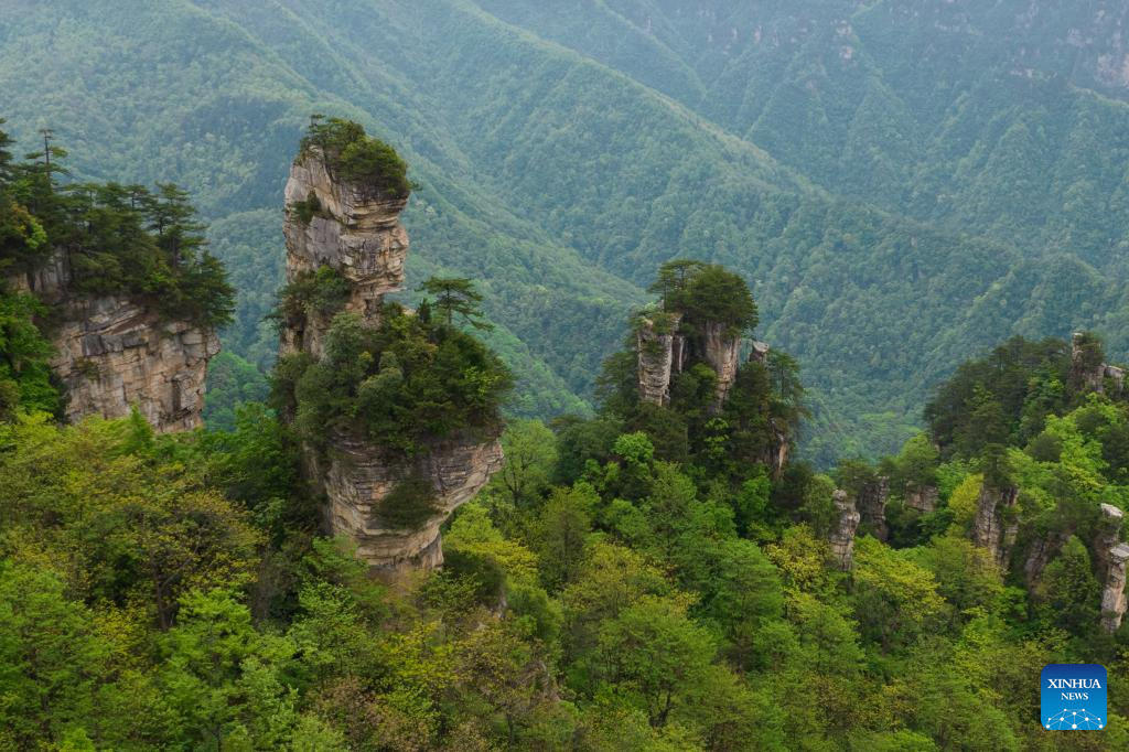 Aerial view of Wulingyuan scenic area in Hunan