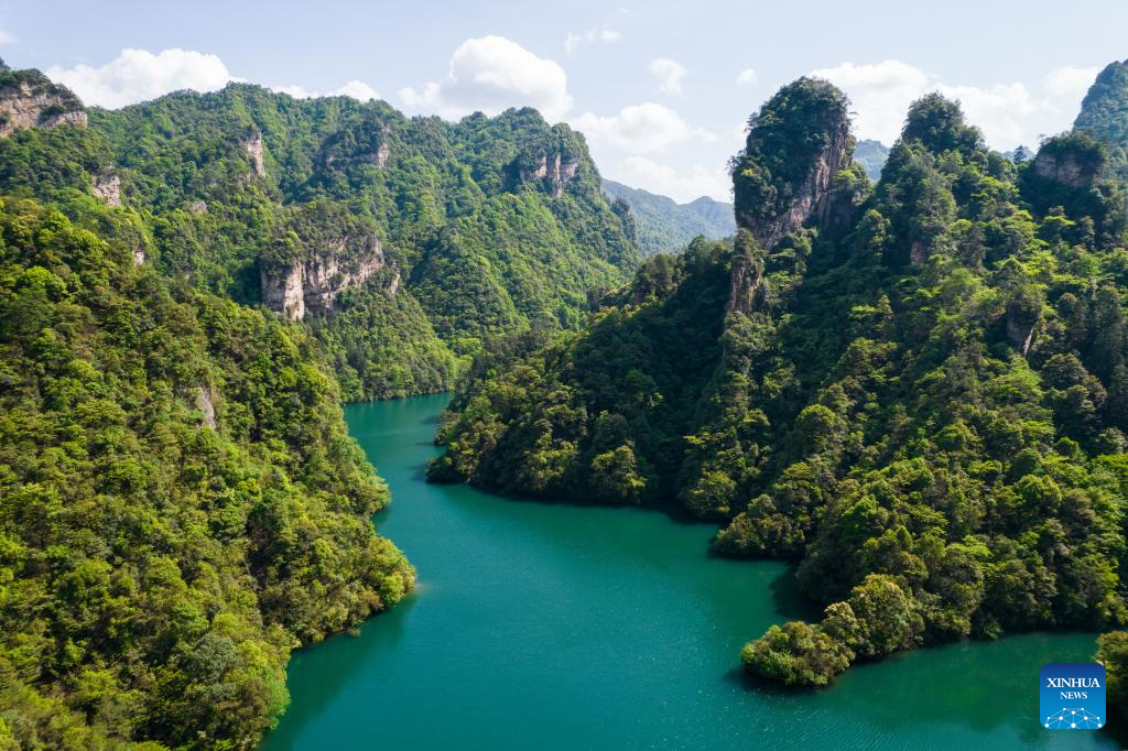 Aerial view of Wulingyuan scenic area in Hunan