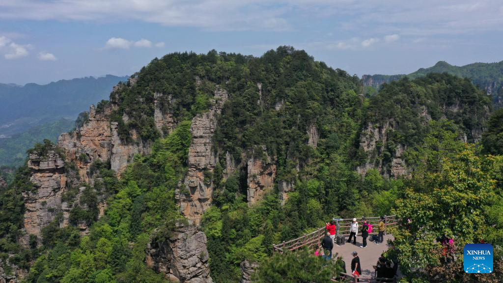 Aerial view of Wulingyuan scenic area in Hunan