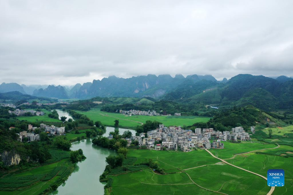 Rural scenery of Bama Yao Autonomous County in China's Guangxi