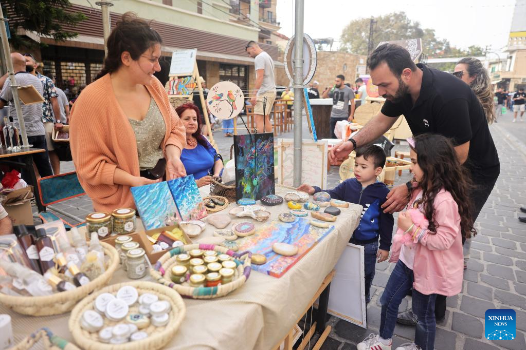 People visit spring fair in Batroun, Lebanon