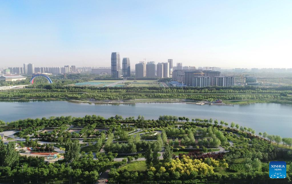 Sceneries of Hutuo River after ecological restoration in Shijiazhuang, N China