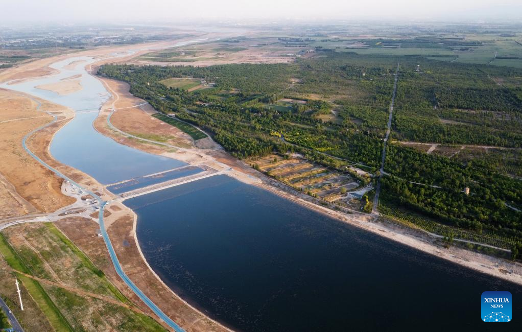Sceneries of Hutuo River after ecological restoration in Shijiazhuang, N China