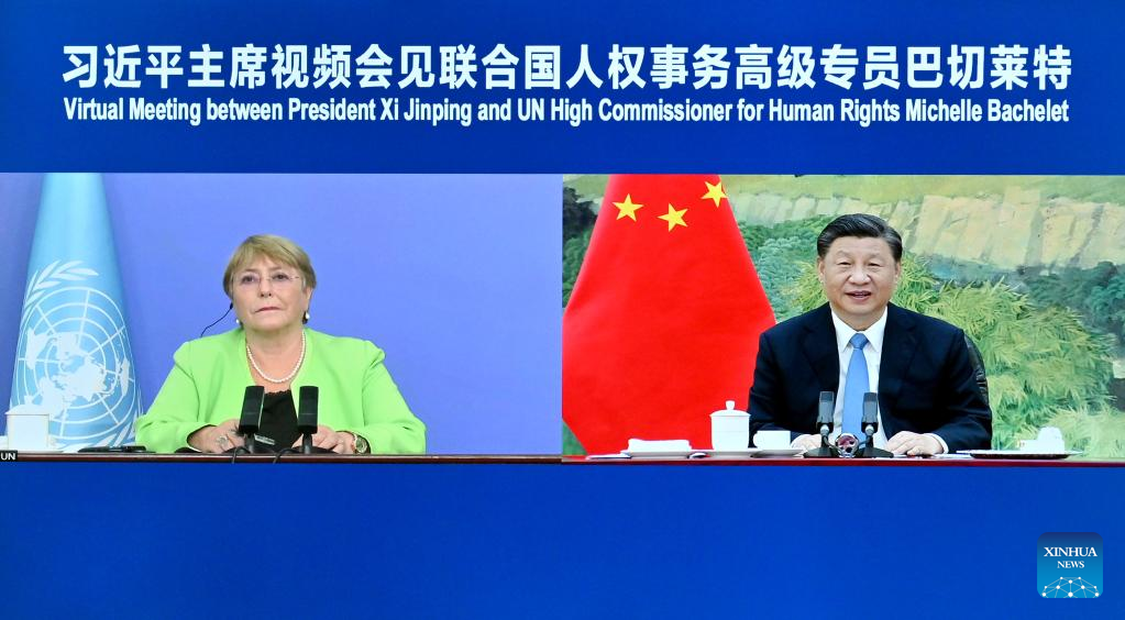President Xi meets UN human rights chief Bachelet
