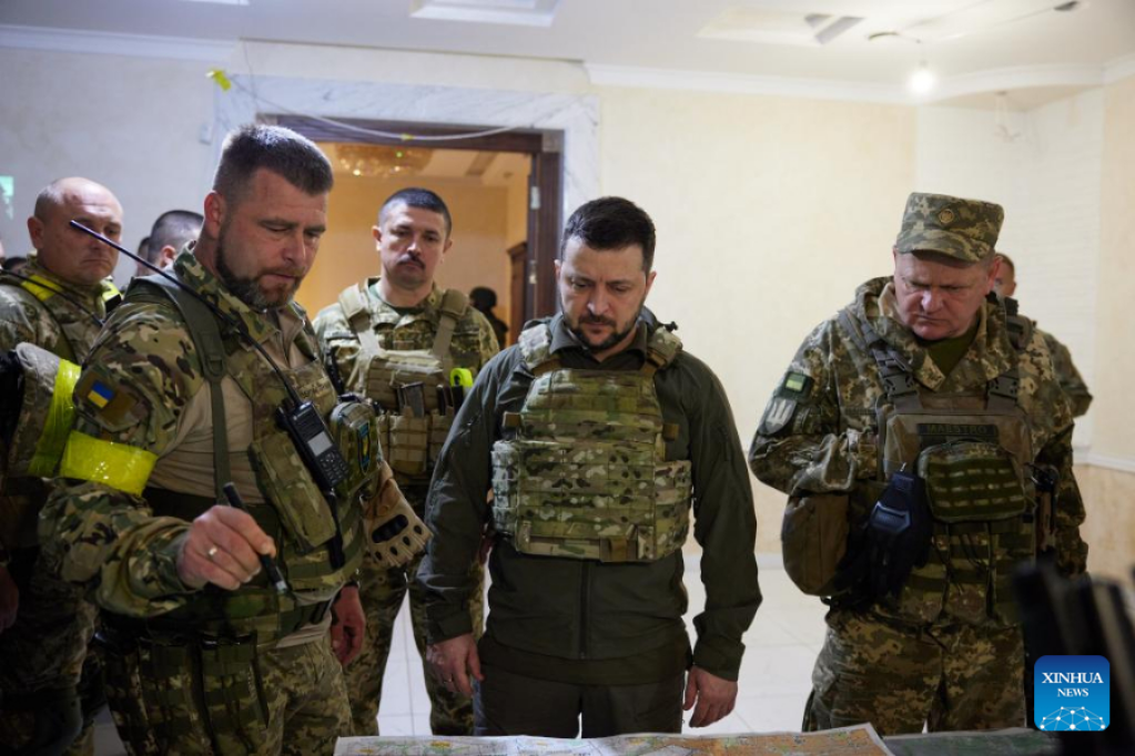 Ukrainian president Zelensky visits frontline in Kharkiv