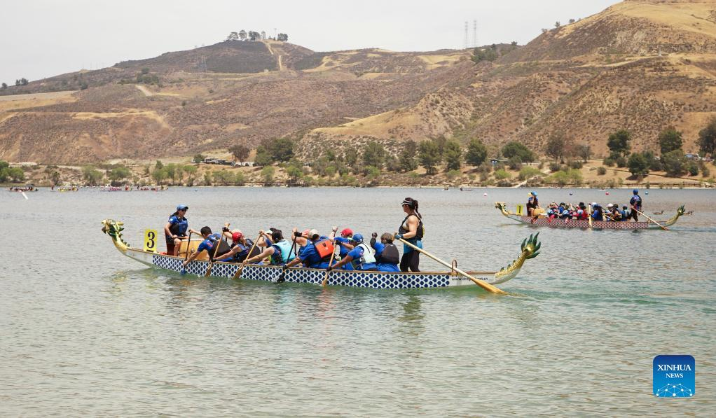 Feature: Dragonboats celebrate Chinese tradtional festival in U.S. Southern California