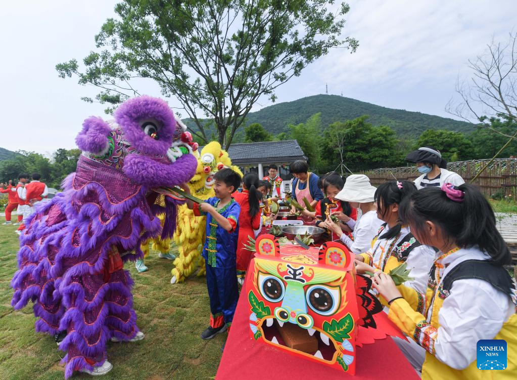 Children attend activities celebrating upcoming Dragon Boat Festival in Huzhou