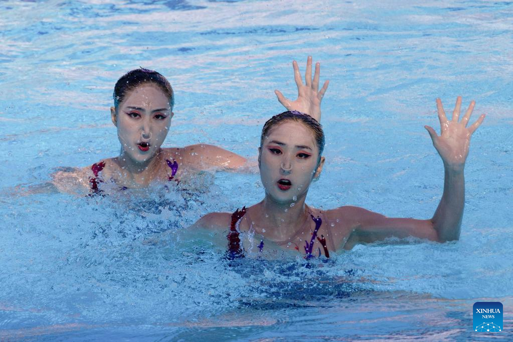 China's twin Wang sisters win gold in Budapest worlds artistic swimming
