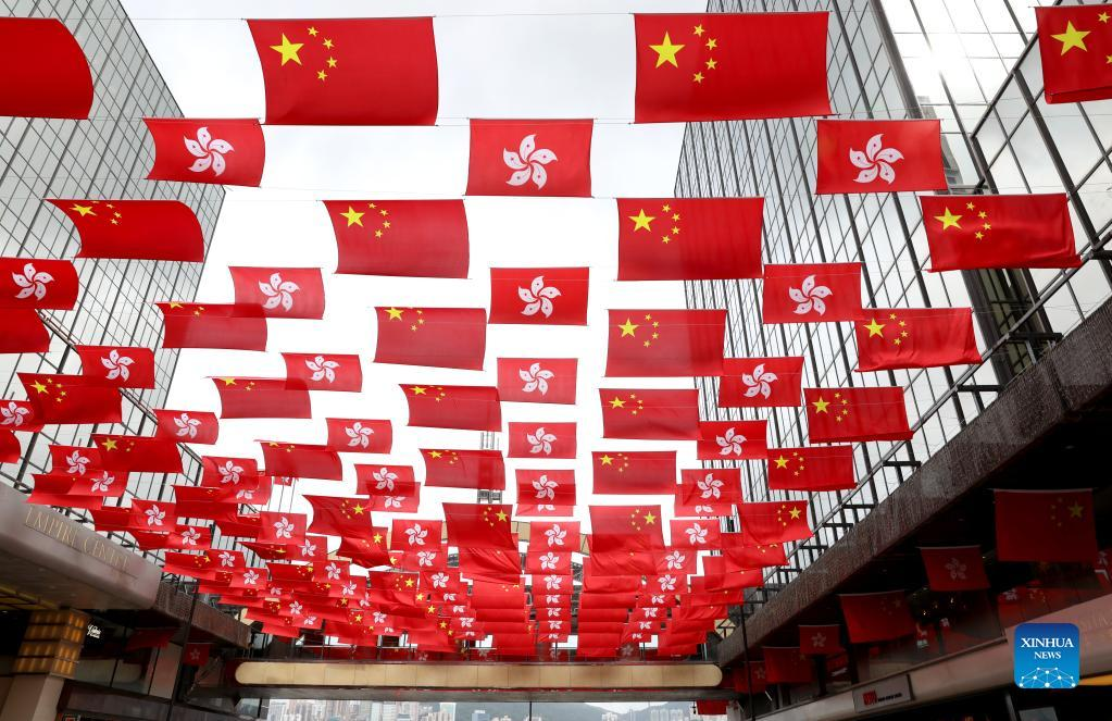Decorations seen in HK ahead of 25th anniversary of returning to motherland