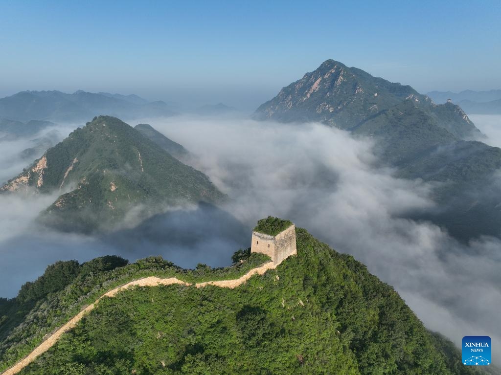 Clouds float over Great Wall in N China