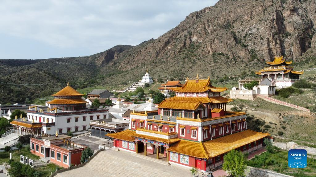 View of Guangzong Temple in Araxan Left Banner, N China's Inner Mongolia