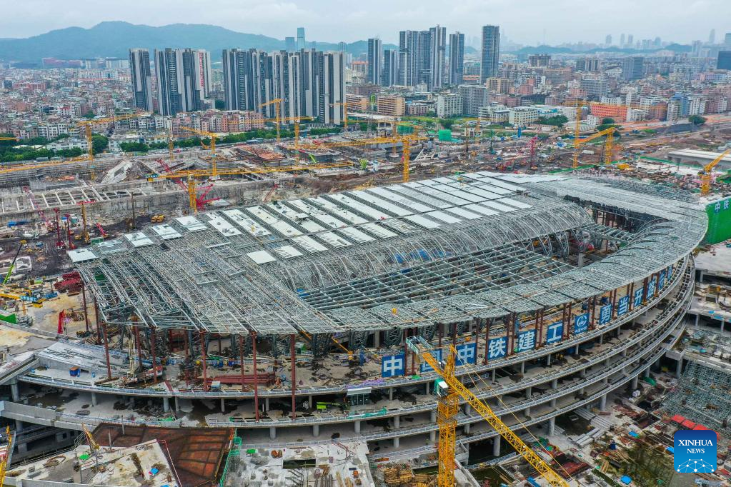 In pics: construction site of Guangzhou Baiyun Railway Station