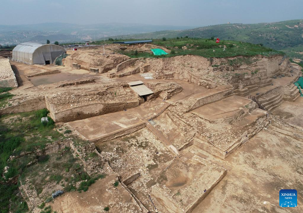 View of prehistoric site Shimao ruins in NW China