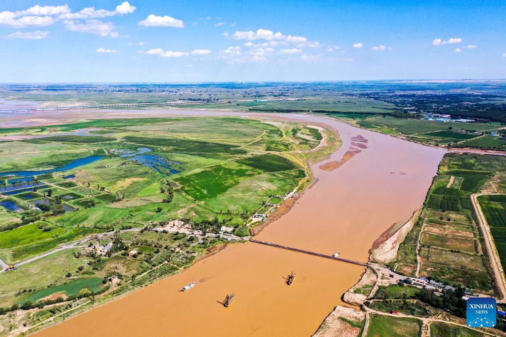 View of Yellow River in China's Inner Mongolia