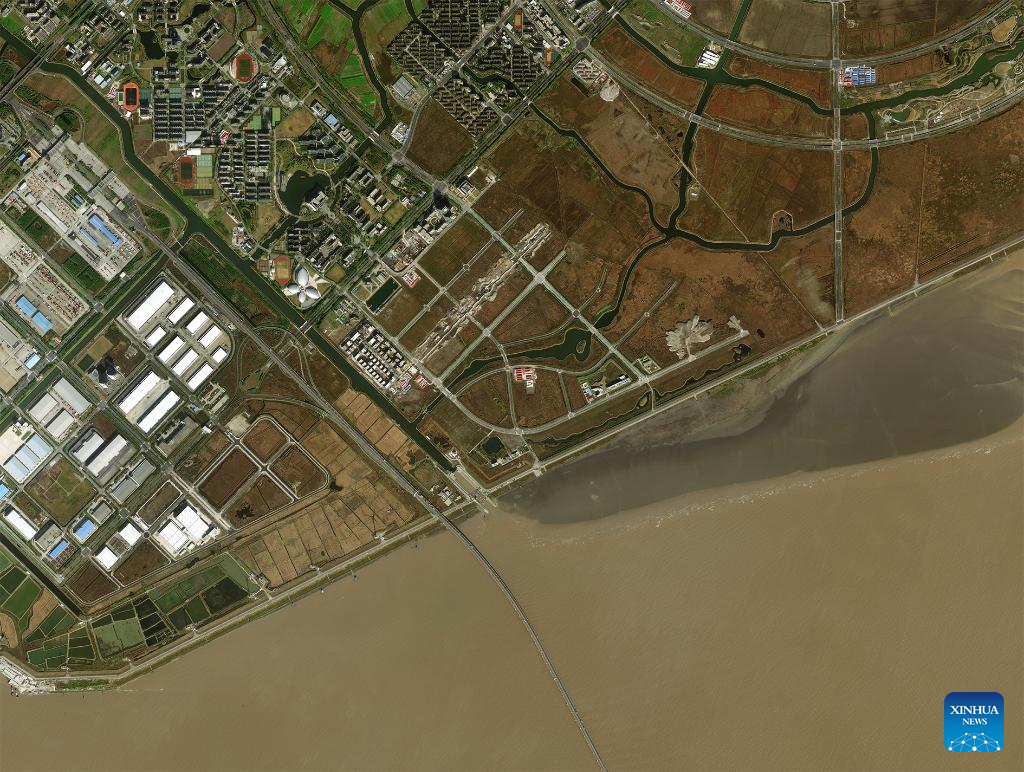 Remote sensing images show changes of pilot FTZ in Shanghai