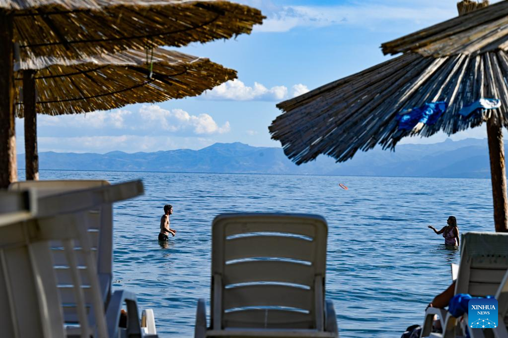 View of Ohrid Lake in Struga, North Macedonia