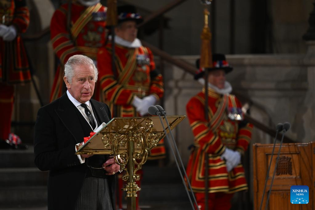 Britain's King Charles III speaks of 