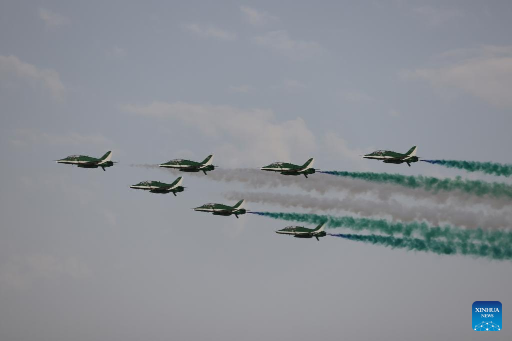 Air show celebrating Saudi Arabia's National Day held in Riyadh