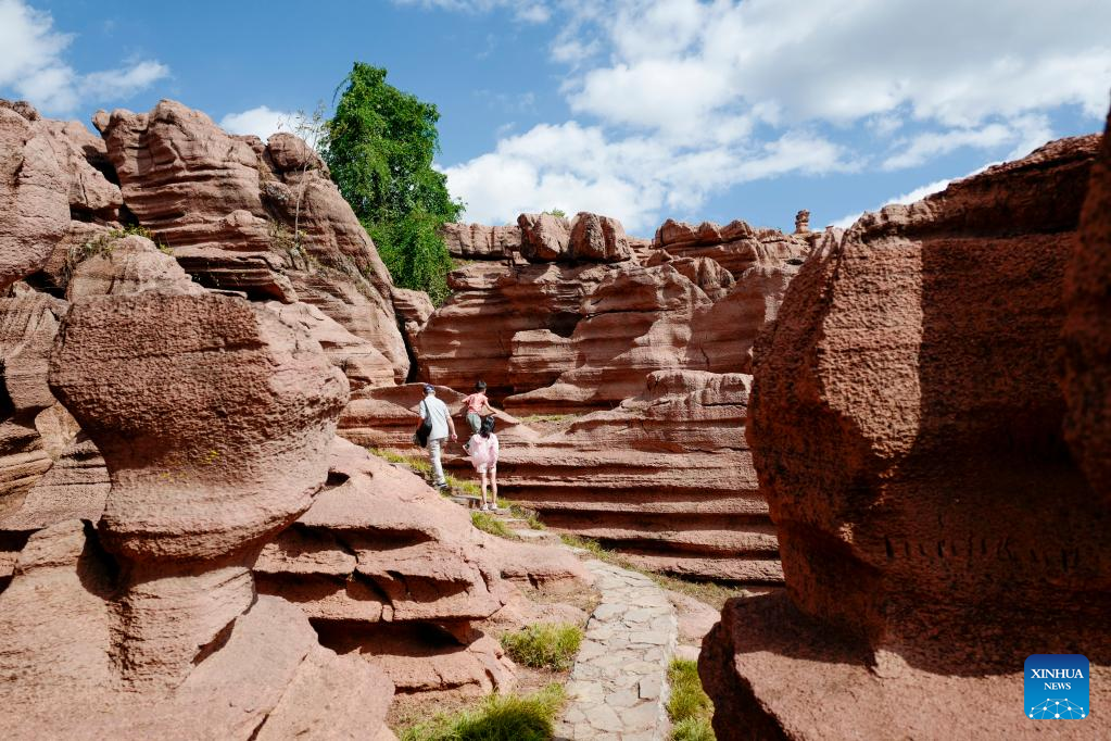 Scenery of Youyang red stone forest geopark in Chongqing
