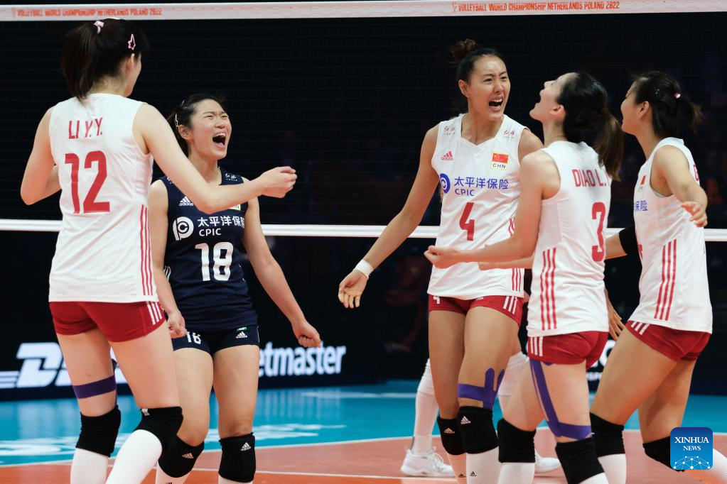 China reaches quarterfinals at women's volleyball worlds with straight-sets win over Belgium