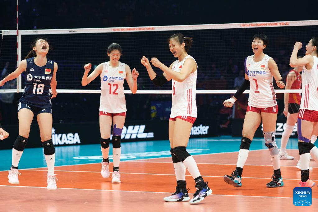 China reaches quarterfinals at women's volleyball worlds with straight-sets win over Belgium