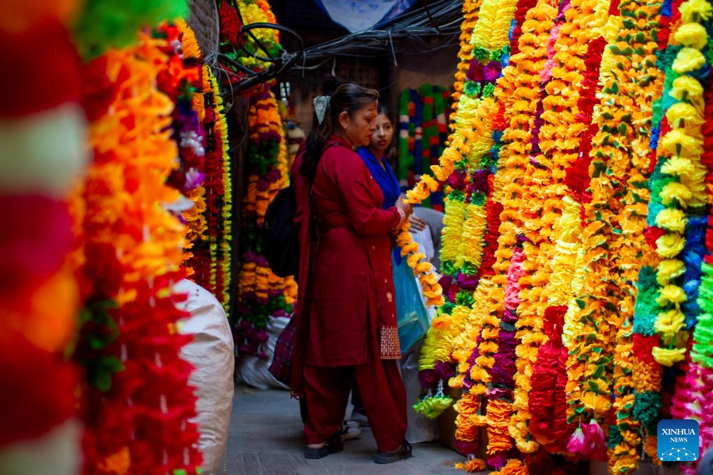 Tihar festival held in Kathmandu, Nepal