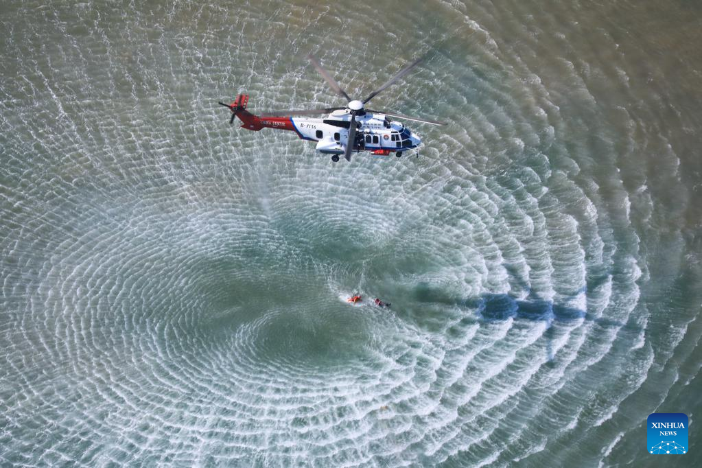 Maritime search and rescue drill held in Pearl River estuary in S China