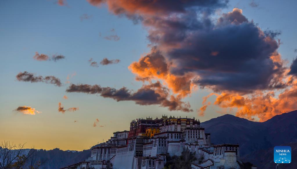 Autumn view of Potala Palace in Lhasa, SW China's Tibet