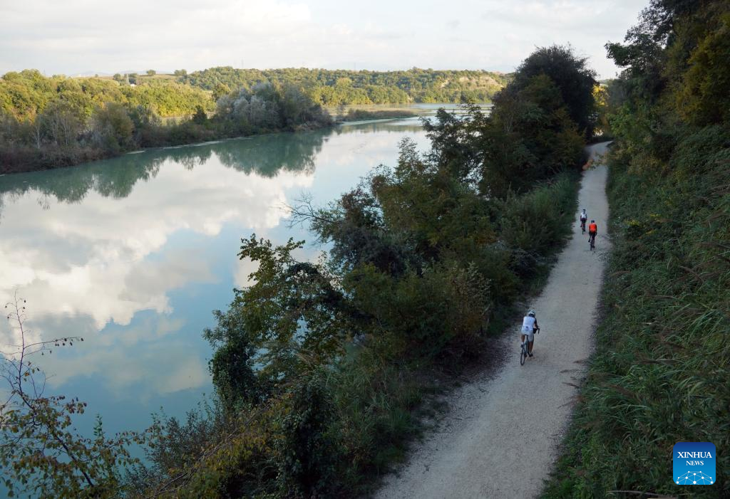 View of Nazzano Tevere-Farfa Natural Reserve in Lazio Region, Italy