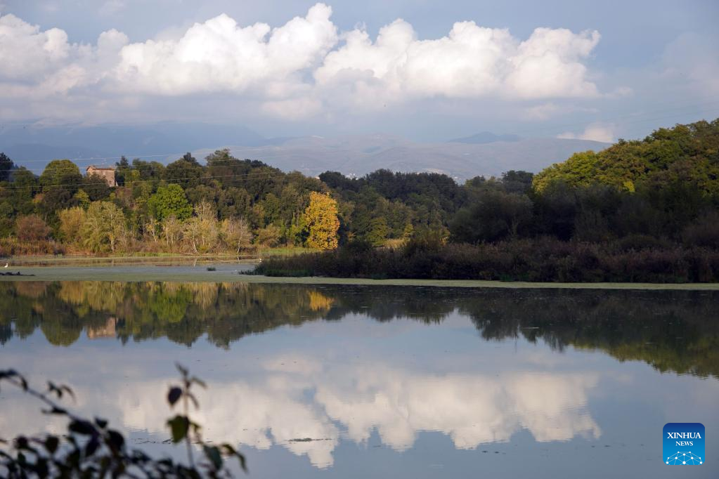 View of Nazzano Tevere-Farfa Natural Reserve in Lazio Region, Italy