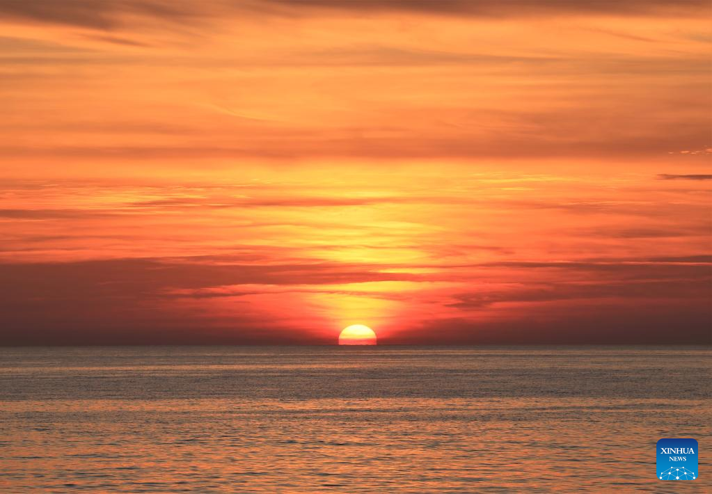 Sunset view of Mediterranean Sea in Lebanon