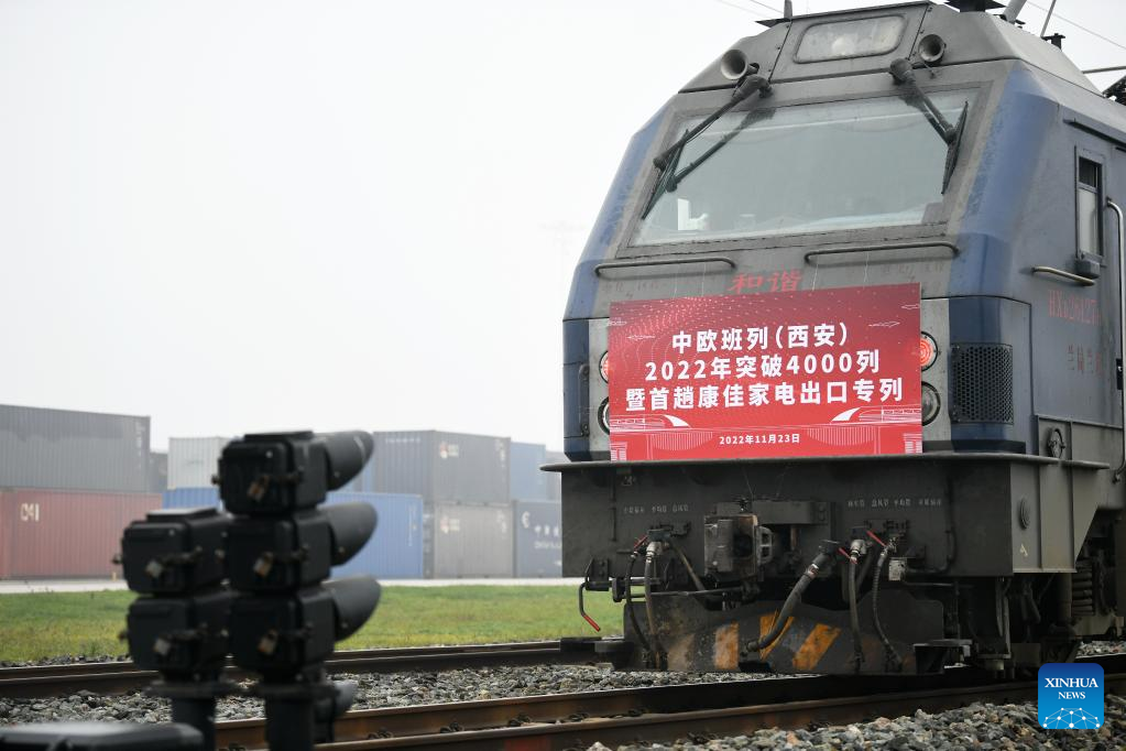 China-Europe freight train No. X8151 leaves from Xi'an