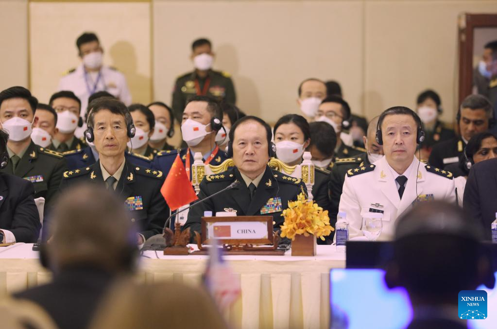 Chinese defense minister delivers speech at 9th ASEAN Defense Ministers' Meeting Plus in Cambodia