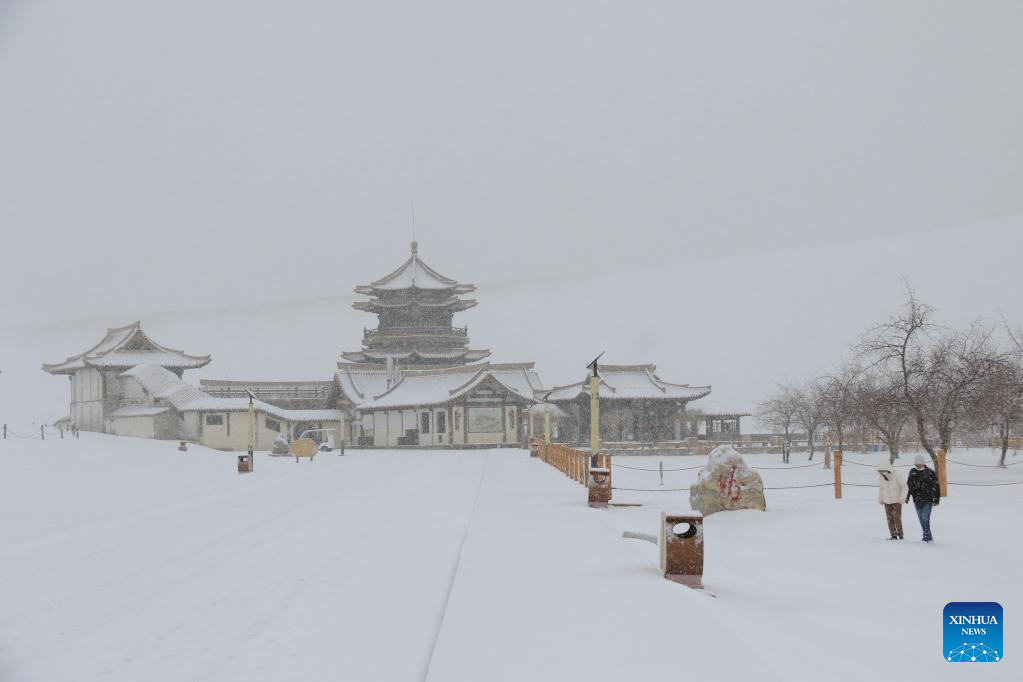 Snow scenery in Dunhuang, NW China