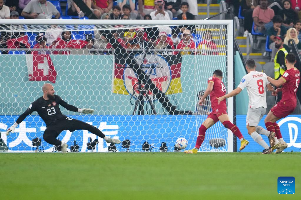 Switzerland power into World Cup knockout stage with victory over Serbia